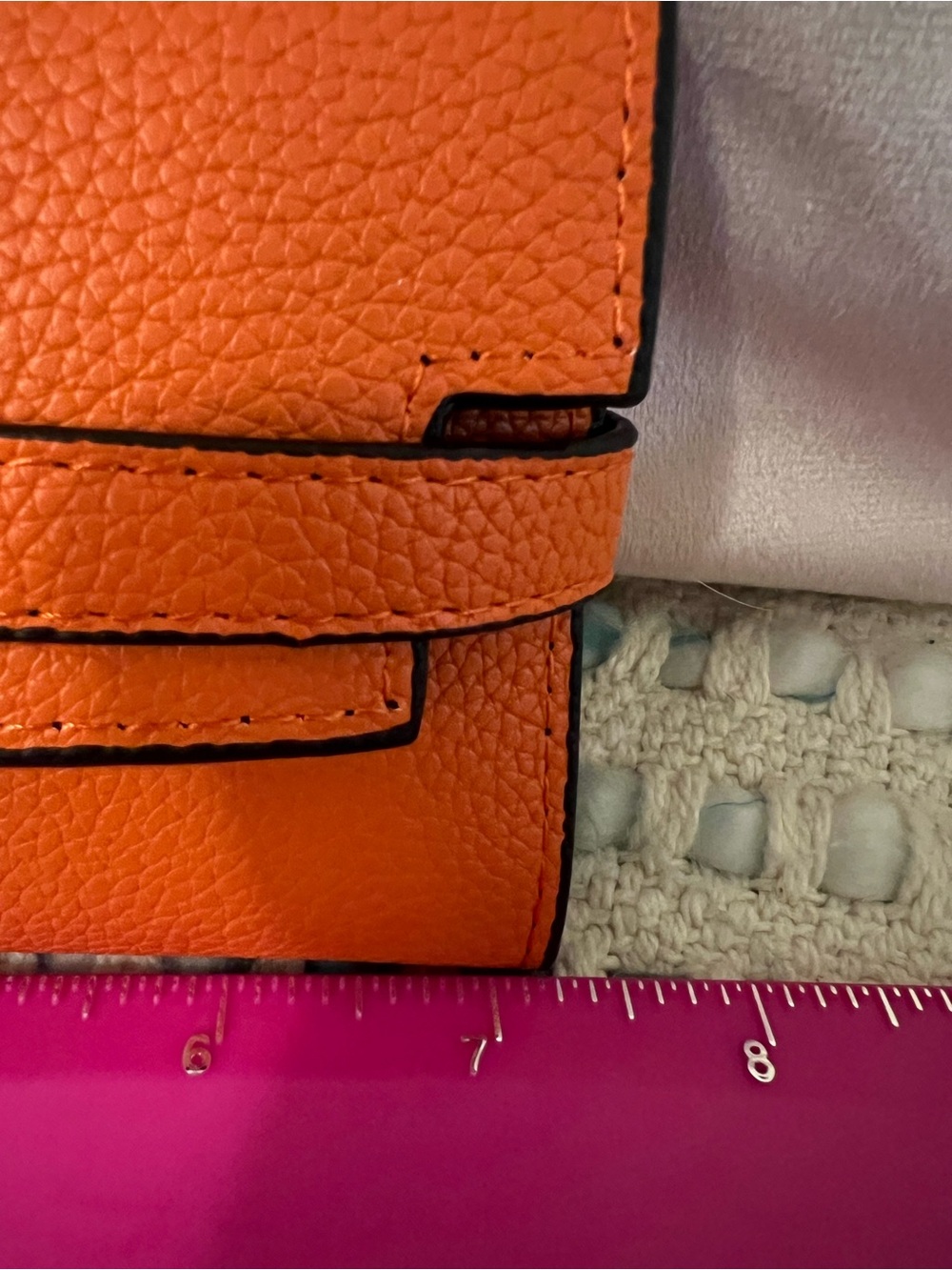 INSPIRED Orange Leather Turn-Lock Wallet Clutch - Picture 8 of 9